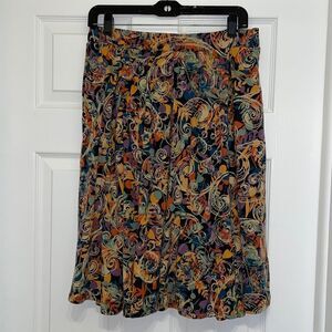 ✨LuLaRoe multi colored Madison pleated a-line skirt with pockets